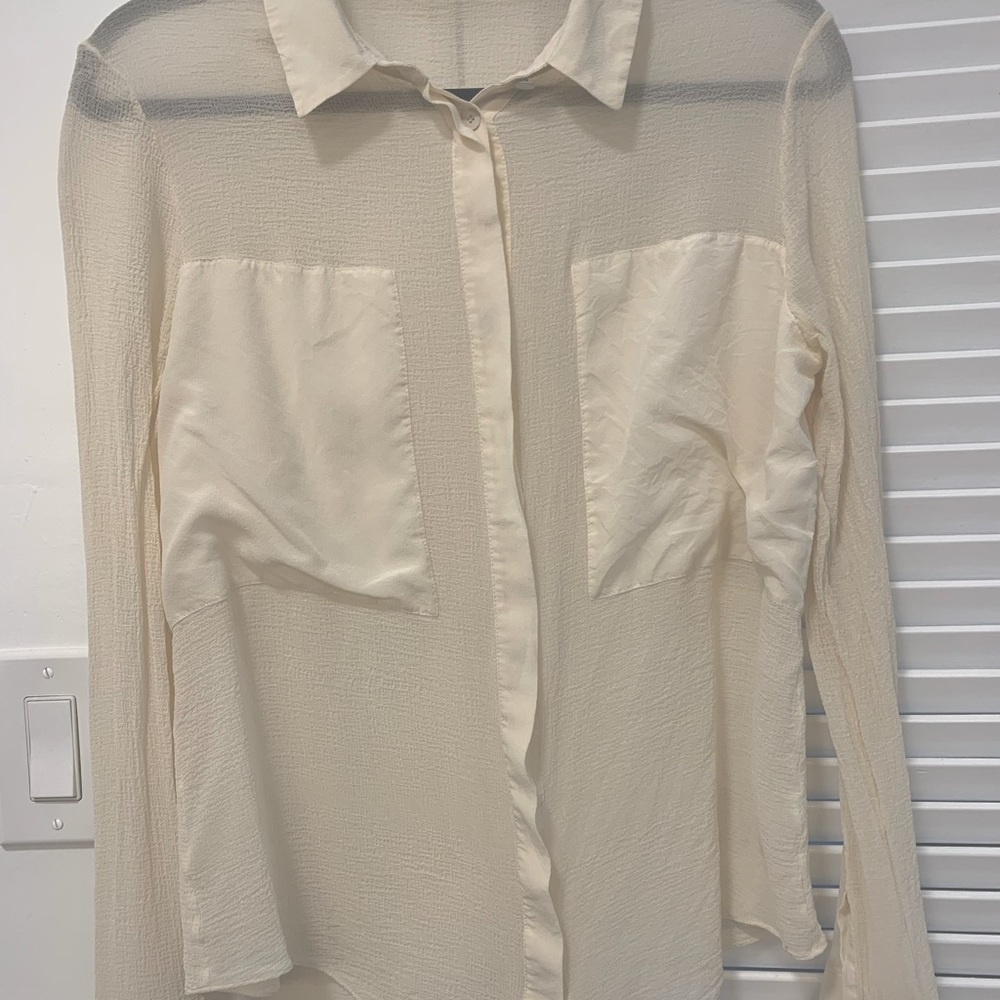 Alexander Wang - Large - sheer crème color button down.